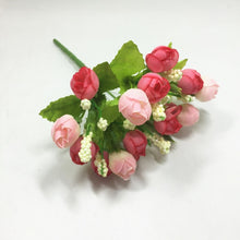 Load image into Gallery viewer, 15 heads Mini Rose Colorful Silk Flowers
