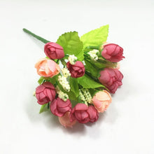 Load image into Gallery viewer, 15 heads Mini Rose Colorful Silk Flowers