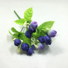 Load image into Gallery viewer, 15 heads Mini Rose Colorful Silk Flowers