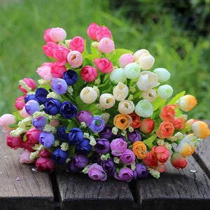 Mini Rose Colorful Silk Flowers new year